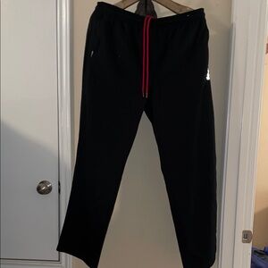 Reebok Black Sweatpants with Red Drawstring